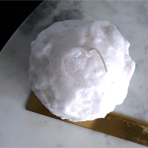 White Glitter Snowball Holiday Winter Candle Target Retro Vintage Inspired New - Picture 4 of 5